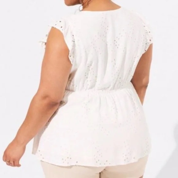 V Neck Babydoll Ruffle Sleeve Top - Picture 2 of 5